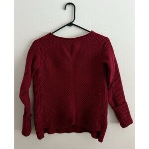 Vince Wool Cashmere Ribbed Knit Sweater Red Women Size M